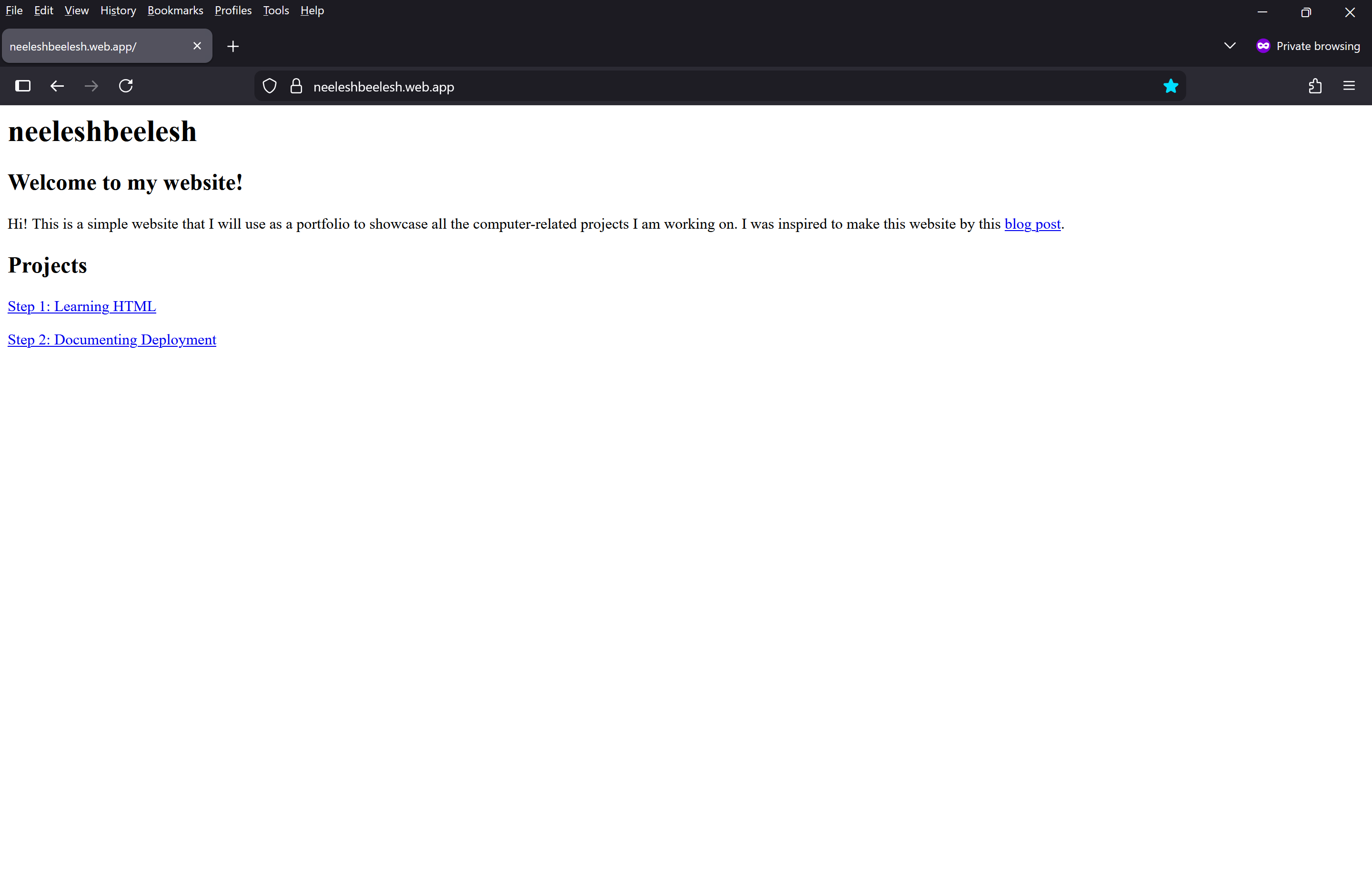 The current website landing page for January 12, 2026 at 5:09 PM